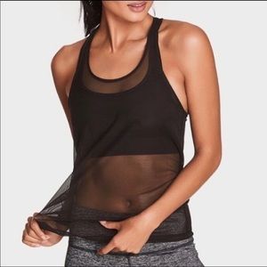 NWOT Victoria Sport Black Mesh Workout Tank Sz S